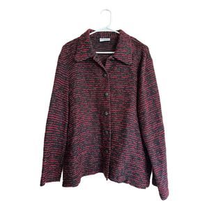 Alfred Dunner Black and Red Women's Jacket, Size 20, Pre-owned